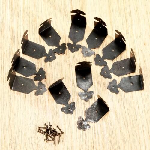 39*39*18mm/1.54"*1.54"*0.71" Antique Bronze Decorative Jewelry Box Wood Protector Decorative Furniture Leg Corner Guard 12x
