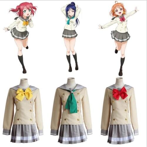Tsushima Yoshiko LoveLive! Sunshine Aqours Cosplay Costume Japanese Anime Love Live Girl Sailor School Uniform Clothes