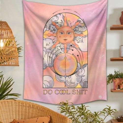 Psychedelic Sun Tapestry Witchcraft Tarot Tapestry Boho Style Decoration Home Decoration Hippie Mattress Girls Dorm Room Decor