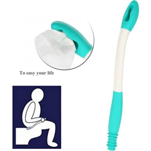 Long Handle Reach Comfort Bottom Wiper Assist Holder Toilet Paper Tissue Grip Self Wipe Aid Helper Assistance Portable Aid Tool