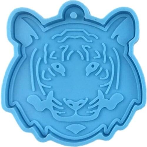 Tiger Head Keychain Decoration Mould Crystal Epoxy Creative Silicone Mould