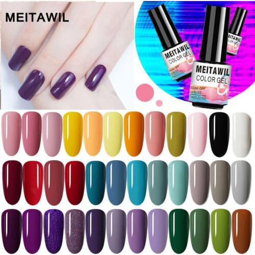 New 50 Colors 7ml Painting Nail Gel Varnish Soak Off UV LED Base Top Coat Nail Art Lacquer Glitter Gel Nail Polish Set