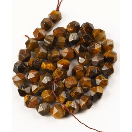 Wholesale Faceted Yellow Tiger Eye Beads Loose Natural Stone Beads 6 8 10mm DIY Making Bracelet Necklace Jewelry Accessories