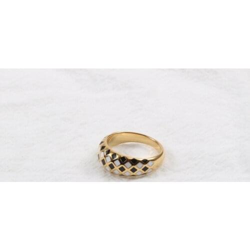 Stainless Steel Punk Ring Geometry Plaid Gifts For Women Luxury Designer Accessories 2021 Trend Gothic Accessories Jewellery