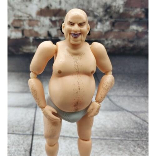 Collectible 1/12 Scale 15cm Mini PVC Anime Figure Fat Wretched Uncle Raytheon Doll with head Stand Model Toys Gift for fans