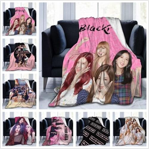 Korea Kpop Girls 3D Blanket Flannel Bed Throw Soft Cozy Bedspread Sofa Gift All Season Living Room/Bedroom/Office Warm Blanket