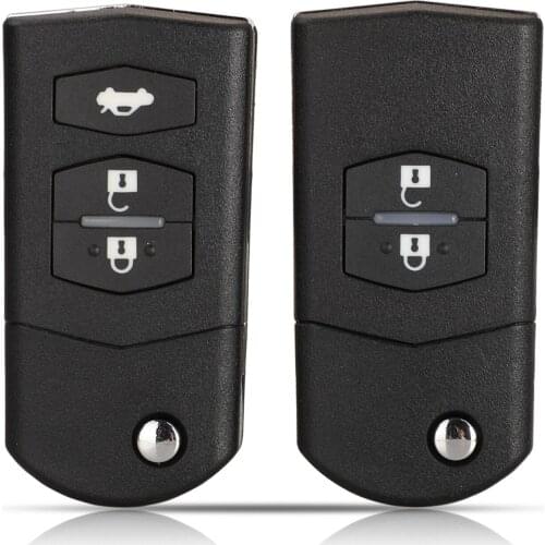 Kutery 2/3 Buttons Remote Car Key Shell Case For Mazda 3 5 6 RX8 MX5 With Battery Iron Replacement