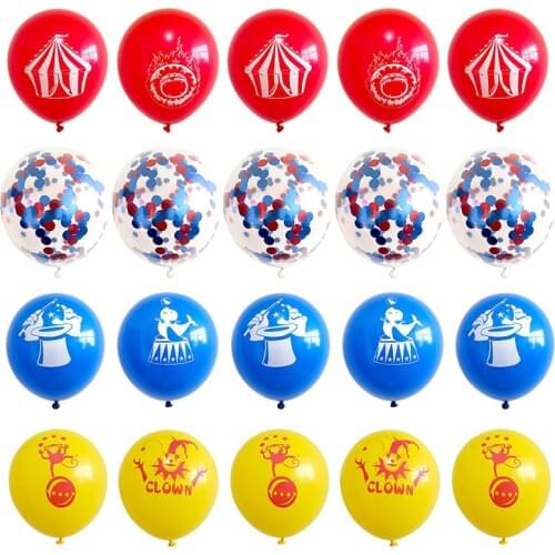 20Pcs Confetti Latex Balloons 12inch Circus Monkey Clown Shape Happy Birthday Party Wedding Christmas Decor Supplies Kids Baloon