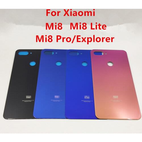 MI8 Pro 100% Real Housing For Xiaomi Mi 8 Explorer / Mi 8 Pro Glass Battery Cover Repair Back Door Phone Rear Case + Sticker