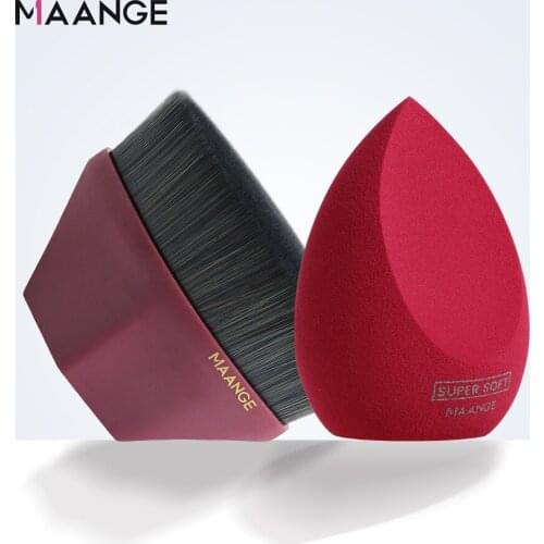 MAANGE 2/1PCS Makeup Brushes Tool Set Oval Six Corners Large Size Soft No Trace Foundation Concealer Cream Women Make Up Brush