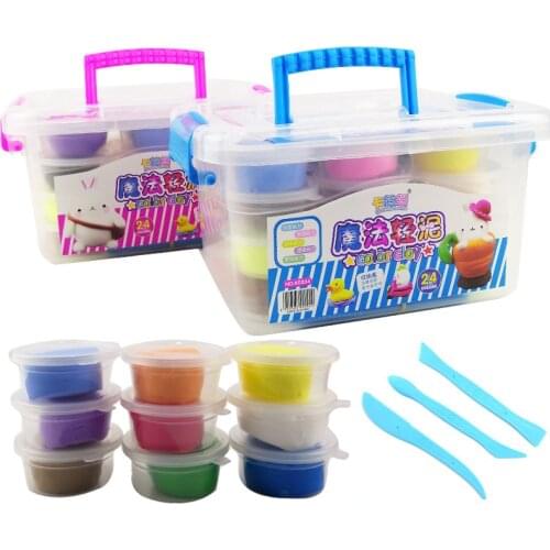 24 Color Slime Supplies Gifts For Kids Soft Clay DIY Kit Sensory Play Stress Relief Toy Stretchy Soft Tool Creative For Kid Gift