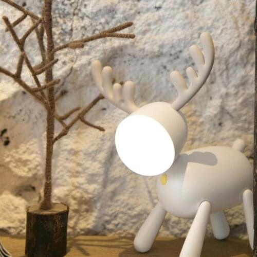 New elk led desk lamp little looking deer cartoon usb night light with sleeping lamp desk reading desk lamp