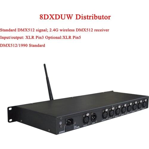 Newest Disco Stage Light Controller DMX512 Splitter Light Signal Amplifier Splitter 8 way DMX Distributor For Stage DJ Equipment