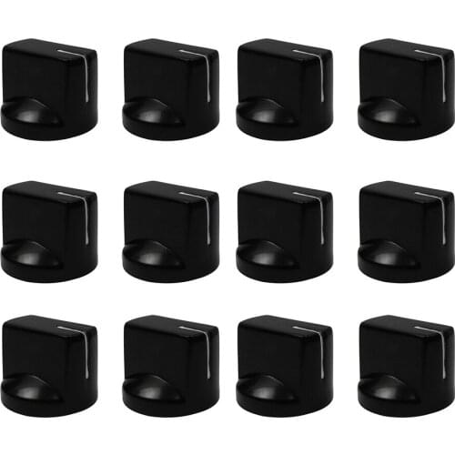 NEW 24pcs Plastic Flat Pointer Amp Knobs Guitar Effect Pedal Knobs Black Guitar Parts Accessories