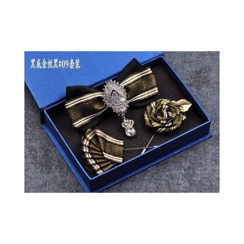 Free shipping new fashion Necktie man business marry dress wedding Groomman Bow tie Brooches tie pocket towel set male handmade