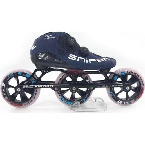 Original Professional BE+VE SNIPER Inline Speed Skates 3X125mm Cado Dual-hard wheels Race Shoes BE Vulcan Marathon Roller Skates