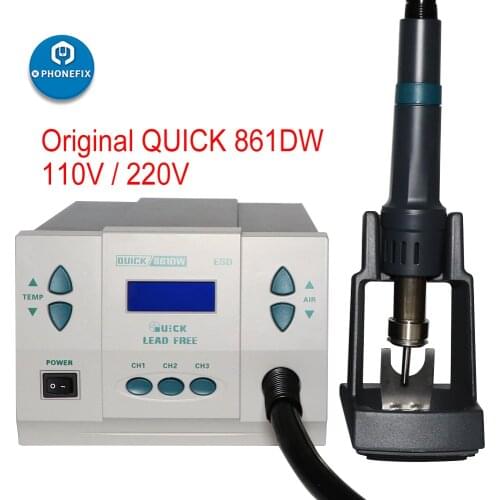 1000W 220V/110V QUICK 861DW Lead Free Heat Gun Hot Air Soldering Station DIgital Temperature Desoldering Welding Rework Station