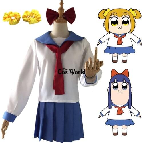 POP TEAM EPIC Pipimi Popuko Tops Dress Sailor Suit Uniform Outfit Anime Cosplay Costumes