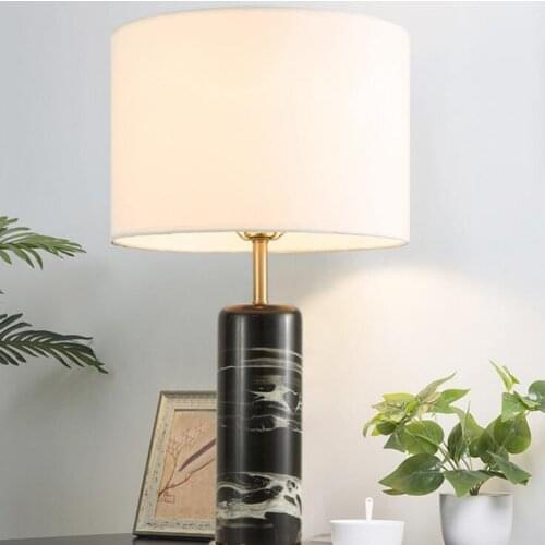 Postmodern luxury American black marble table lamp fashion simple designer model room table lamp luxury table lamp