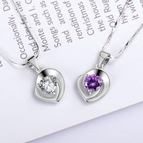 Sterling silver 925 jewerly gifts for women moissanite necklace womens jewelry vintage heart necklace jewellery silver pendant