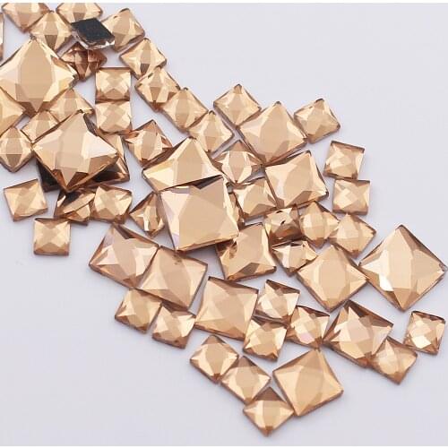 6mm 8mm 10mm Rhinestones Square Shape Flat BackGlue Back Rhinestones Strass Hotfix Stones And Crystals Rhinestones For Clothes