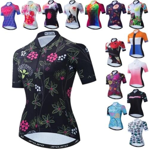 Weimostar Pro Cycling Jersey Women Short Sleeve Mountain Bike Jersey Anti-UV Bicycle Shirt Quick Dry Cycling Clothing Cycle Wear