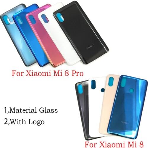 Battery Back Cover Glass Rear Door Housing Case With Glue Sticker Adhesive Replacement Parts For Xiaomi Mi8 Mi 8 Pro 8Pro