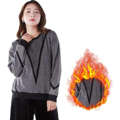 Adjustment temperature Smart Heated Ladies Knitted Sweater USB Washable Heating Sweater Outdoor Leisure Sports Heating Clothing