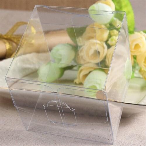 100Pcs Waterproof and dustproof Transparent plastic Packing Box Storage Underwear Towel Candy Clear PVC Gift Wrapping 6x6x6cm