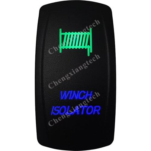 12v/24v Waterproof Marine Grade Boat Car 5P SPST ON-OFF Up Green & Down Blue Led Light Rocker Toggle Switch Winch Isolator