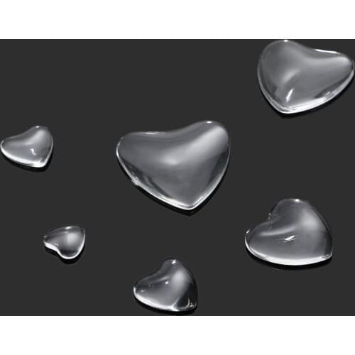 20/10pcs Heart Shaped Clear Transparent Flatback Dome Magnify Glass Cabochon Cover Scrapbook Jewellery Pendants Craft DIY Making