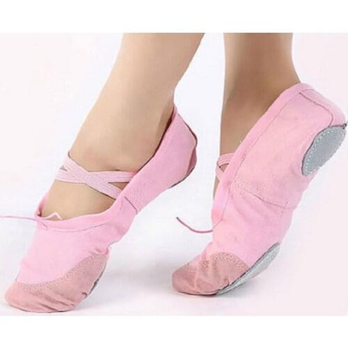 2020 Child Ballet Dance Shoes Elastic Band Girls Professional Ballet Dance Shoes With Ribbons Sports Footwear Soft Dance Shoes