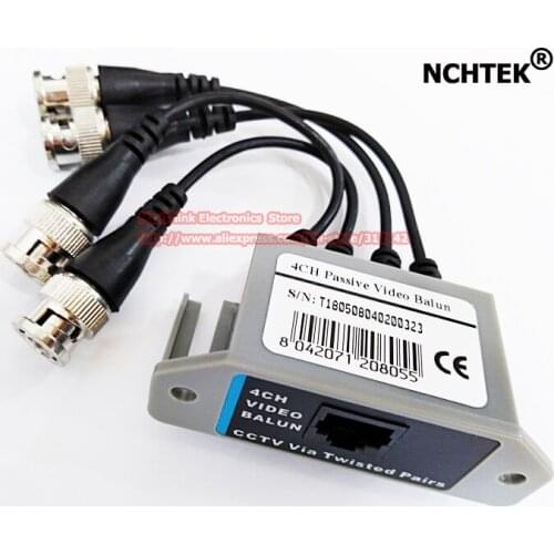 NCHTEK 4Channel BNC Balun Connector,4CH Passive Twisted-Pair Video Balun for Surveillance DVR Camera System/Free shipping/5PAIRS