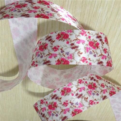 9 16 22 25 38 50 75 mm width flower Printed Grosgrain Ribbon or Satin Ribbon F084