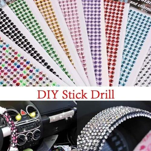 Glittering Rhinestone Car Auto Phone Sticker Self-adhesive DIY Decals Decoration