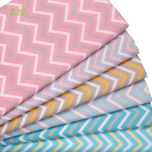 Chainho,Colored Waves,Printed Twill Cotton Fabric,Patchwork Clothes For DIY Sewing Quilting Baby &Childrens Bedclothes Material