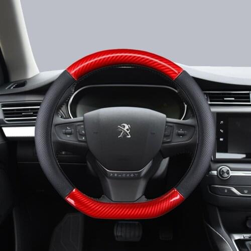 38CM Car Steering Wheel Cover Set for Peugeot 4008 3008 5008 301 206 207 208 308 406 408 508 Breathable Car Styling Accessories