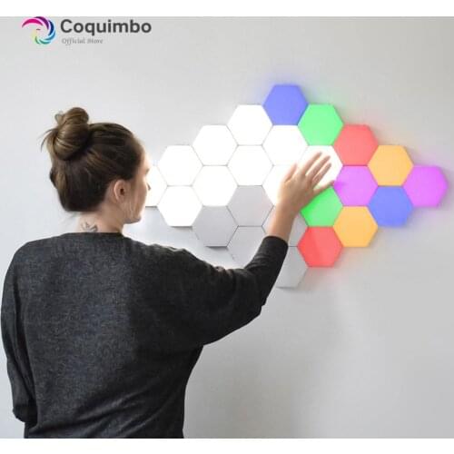 Coquimbo LED Night Light With Touch Sensor Switch Quantum Lamp Hexagonal Lamps Indoor Decoration Creative Night Lamp AC110-240V