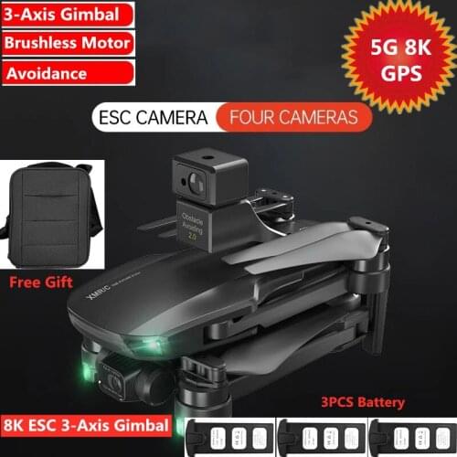8K ESC GPS Obstacle Avoidance Drone With Anti-shake 3-Axus Gimbal GPS Location Brushless Smart Follow Foldable RC Quadcopter Toy