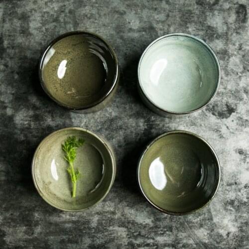 European Bowl Kiln Glazed Coarse Terracotta Rice Bowl Dessert Bowl Home Kitchen Tableware