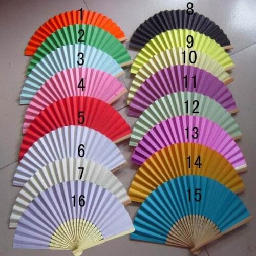 Hot sale 300pcs Folding Elegant Paper Hand Fan Wedding&Party Decoration Supplies 21cm Random