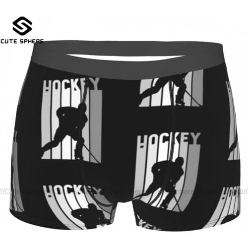 Hockey Underwear Classic Trenky Print Trunk Polyester Pouch Man Boxer Brief