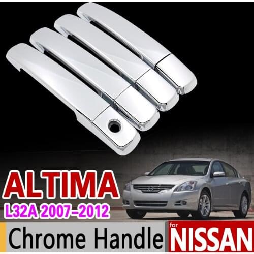 For Nissan Altima 2007 - 2012 L32A Chrome Handle Cover Trim Set Sedan Coupe 2008 2009 2010 2011 Accessories Stickers Car Styling