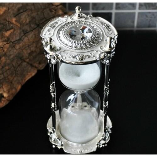 Metal Hourglass 15-minute Timer Creative Home Decoration Study Desktop Crafts Gift Sand Hourglass Timers Home Decoration Gifts