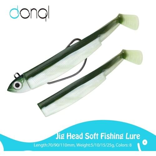 DONQL Jig Head Soft Fishing Lure 5g 10g 15g 25g 40g 60g Silicone Baits Jigging Lure Sinking Lead Head Easy Shiner Fishing Tools