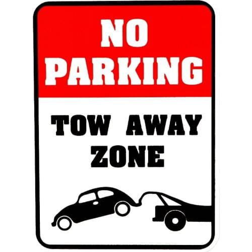 15cm * 11.5cm Warning No Parking Trailer Outside Area Sticker Pvc Personality Interesting Car Body Window Decal Decoration