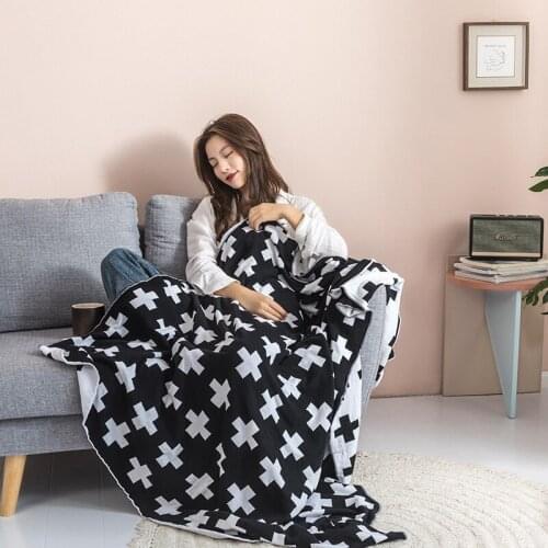 New High Quality Simple Cross Baby Blanket Soft Warm Blanket Baby Stroller Swaddle Sofa Bedding Blanket Photograph Accessories