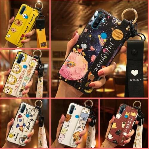 New Arrival Back Cover Phone Case For OPPO Realme C3 With Fingerprint/Narzo 20A Wrist Strap