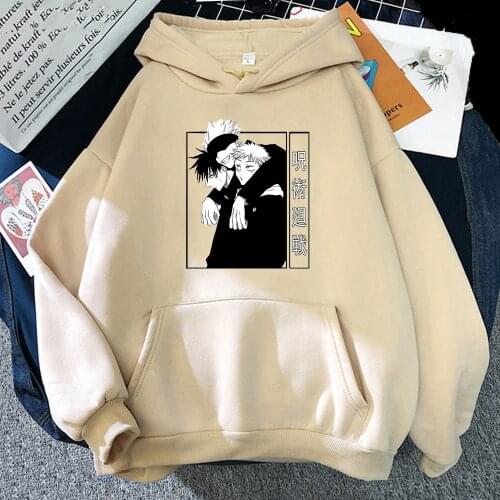 New Japanese Anime Hoodies Jujutsu Kaisen Graphic Hoodie Women Warm Cartoon Streetwears Men Harajuku Yuji Itadori Sweatshirts