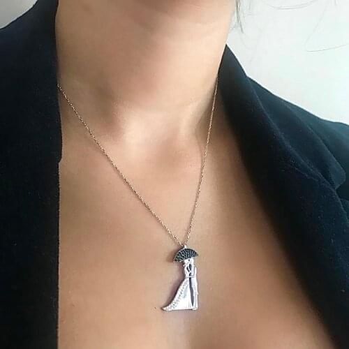 First Love 925 Sterling Silver Necklace Women Girls Gift Jewelry Accessories Fashion Handmade Elegant Chain